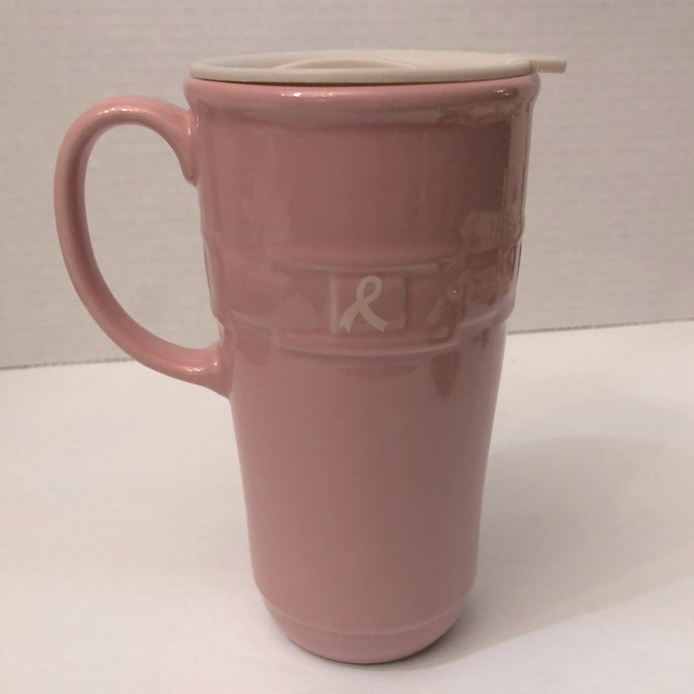 Longaberger Horizon of Hope Pink Travel Mug